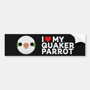 Autocollant De Voiture J'AIME MON PERROQUET QUAKER – normal