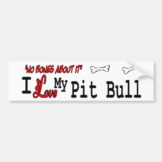 Autocollant De Voiture J'aime mon pitbull (Devant)