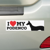Autocollant De Voiture J'aime mon Podenco (En voiture)