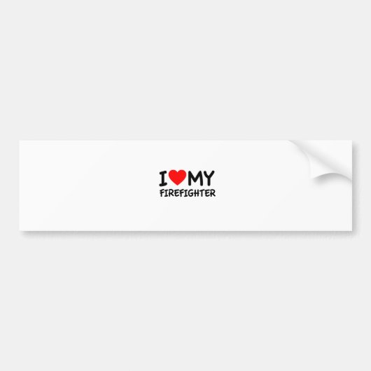 Autocollant De Voiture J'aime mon pompier (Devant)