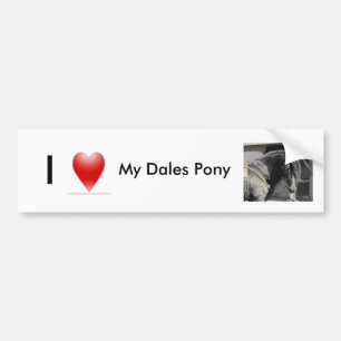 Autocollant De Voiture J'aime mon poney de vallées