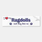 Autocollant De Voiture J'aime mon Ragdolls (les chats multiples) (Devant)