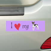 Autocollant De Voiture J'aime mon Rat Terrier (En voiture)