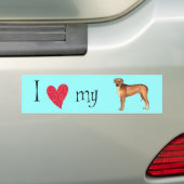 Autocollant De Voiture J'aime mon Rhodesian Ridgeback (En voiture)
