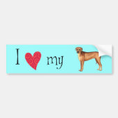 Autocollant De Voiture J'aime mon Rhodesian Ridgeback (Devant)