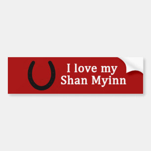 Autocollant De Voiture J'Aime Mon Shan Myinn Horse