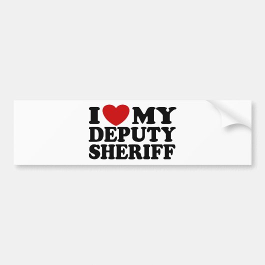 Autocollant De Voiture J'Aime Mon Sheriff Adjoint (Devant)