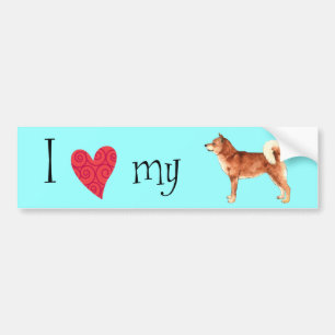 Autocollant De Voiture J'aime mon Shiba Inu
