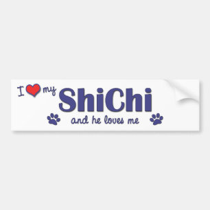 Autocollant De Voiture J'aime mon ShiChi (le chien masculin)