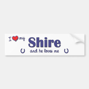 Autocollant De Voiture J'aime mon Shire (le cheval masculin)