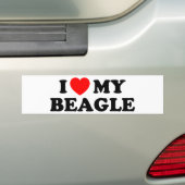 Autocollant De Voiture J'aime mon Sticker Beagle Bumper (En voiture)