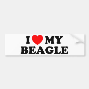 Autocollant De Voiture J'aime mon Sticker Beagle Bumper