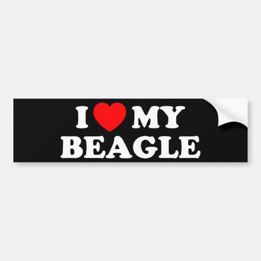 Autocollant De Voiture J'aime mon Sticker Beagle Bumper (Devant)