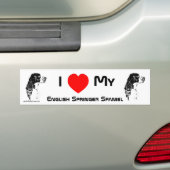 Autocollant De Voiture J'Aime Mon Sticker Spaniel Springer Anglais (En voiture)