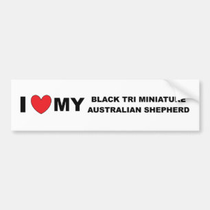Autocollant De Voiture j'aime mon tri noir mini aussie