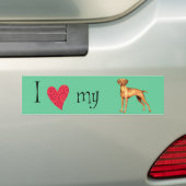 Autocollant De Voiture J'aime mon Vizsla (En voiture)