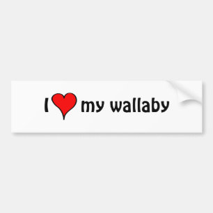 Autocollant De Voiture J'aime mon wallaby