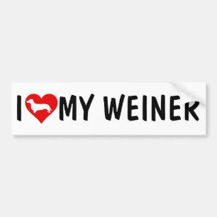 Autocollant De Voiture J'AIME MON WEINER, teckel