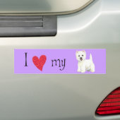 Autocollant De Voiture J'aime mon Westie (En voiture)
