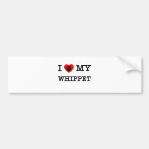 AUTOCOLLANT DE VOITURE J'AIME MON WHIPPET