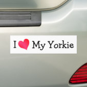 Autocollant De Voiture J'Aime Mon Yorkie (En voiture)