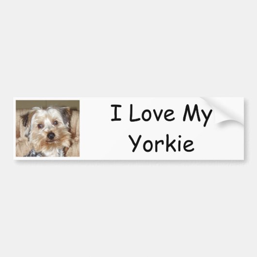 Autocollant De Voiture J'Aime Mon Yorkie (Devant)