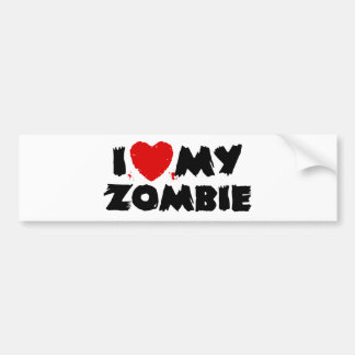 Autocollant De Voiture J'Aime Mon Zombie