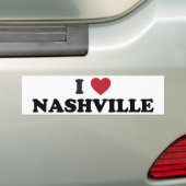 Autocollant De Voiture J'aime Nashville Tennessee (En voiture)