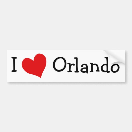 Autocollant De Voiture J'aime Orlando (Devant)