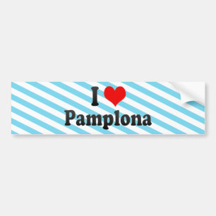 Autocollant De Voiture J'aime Pamplona, Espagne
