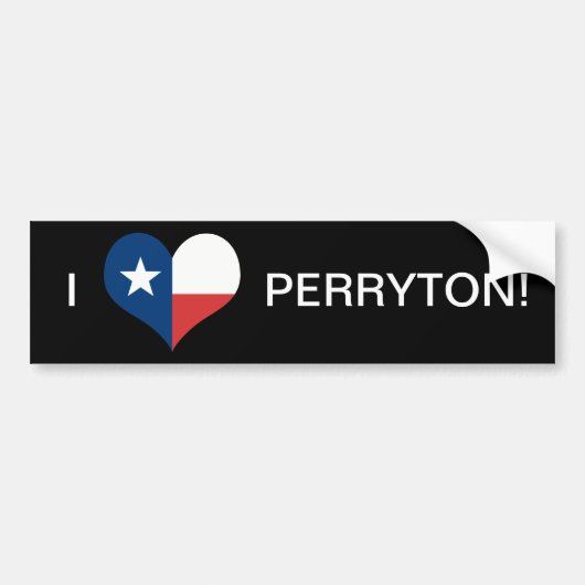 AUTOCOLLANT DE VOITURE J'AIME PERRYTON ! (Devant)