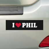 AUTOCOLLANT DE VOITURE J'AIME PHIL (En voiture)