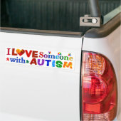 Autocollant De Voiture J'aime quelqu'un avec AUTISM (Sur camion)