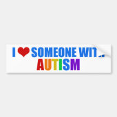 Autocollant De Voiture J'Aime Quelqu'Un Avec Autisme Beau Arc En Ciel (Devant)