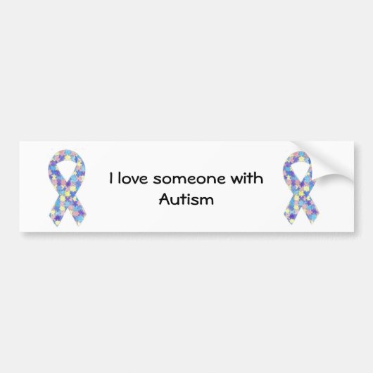 Autocollant De Voiture J'aime quelqu'un avec l'autisme (Devant)