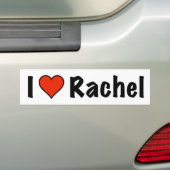 Autocollant De Voiture J'aime Rachel (En voiture)