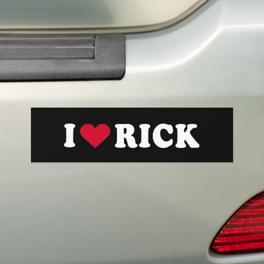 AUTOCOLLANT DE VOITURE J'AIME RICK (En voiture)