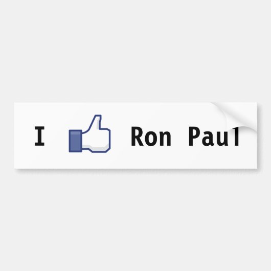 Autocollant De Voiture J'aime Ron Paul (Devant)