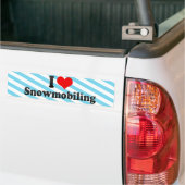 Autocollant De Voiture J'aime Snowmobiling (Sur camion)