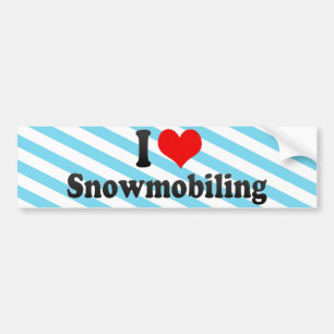 Autocollant De Voiture J'aime Snowmobiling
