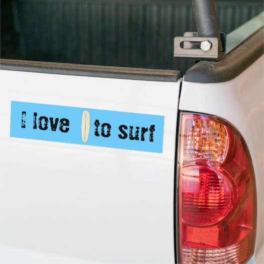 Autocollant De Voiture J'aime surfer (Sur camion)