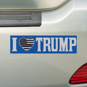 Autocollant De Voiture J'aime Trump, le drapeau des États-Unis, mince Lig