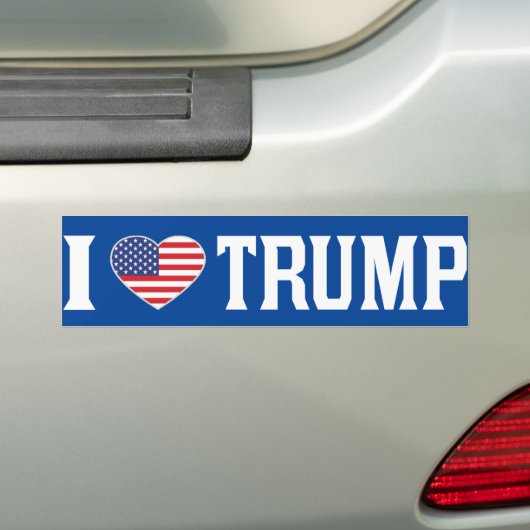 Autocollant De Voiture J'aime Trump US Flag Pro-Trump (En voiture)
