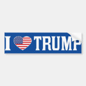Autocollant De Voiture J'aime Trump US Flag Pro-Trump (Devant)