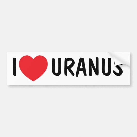 Autocollant De Voiture J'aime Uranus Bumpersticker (Devant)