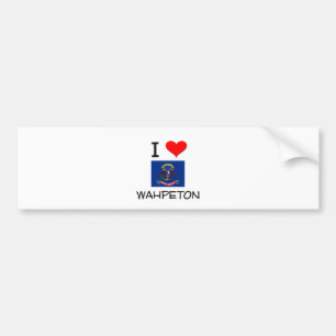 Autocollant De Voiture J'aime Wahpeton le Dakota du Nord