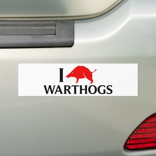 Autocollant De Voiture J'aime Warthogs (En voiture)