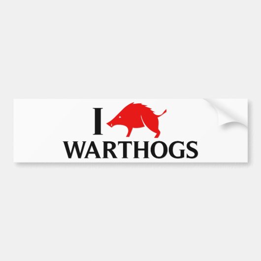 Autocollant De Voiture J'aime Warthogs (Devant)