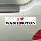 Autocollant De Voiture J'aime Washington (En voiture)