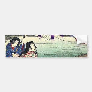 Autocollant De Voiture japonais ukiyo-e paysage kimono geisha